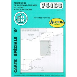 CARTE MARINE SHOM 7416 G ABORDS SUD DE BOULOGNE SUR MER