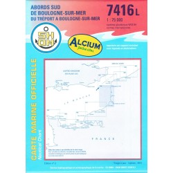 CARTE MARINE SHOM 7416 L ABORDS SUD DE BOULOGNE SUR MER