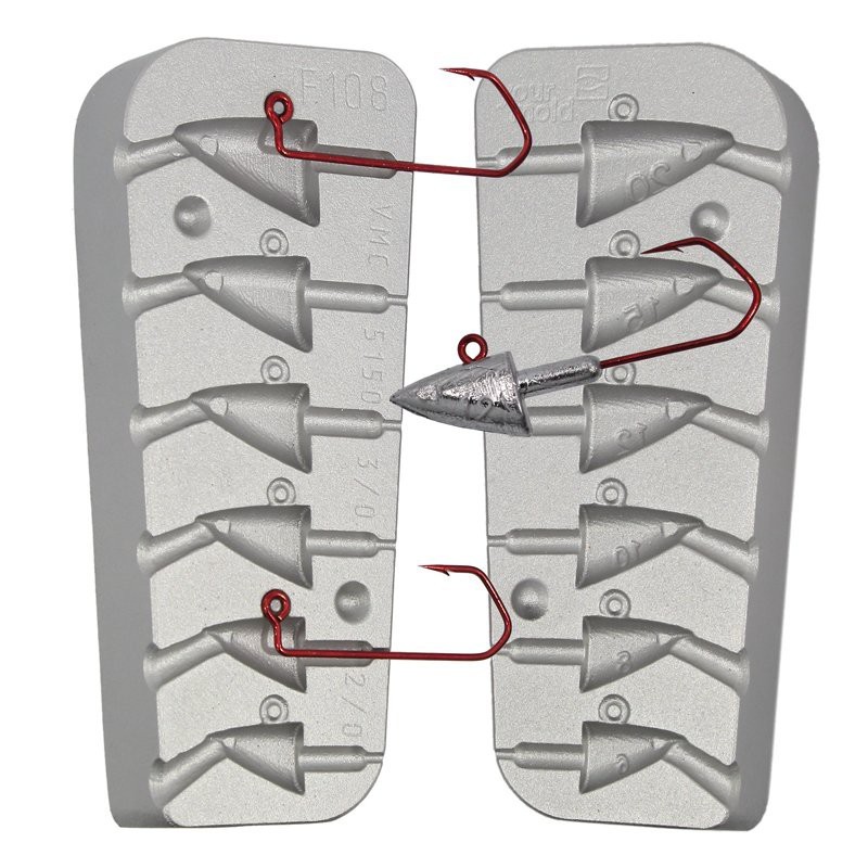 MOULE A PLOMBS TETES PLOMBEES TETE POISSON 6 -8-10-12-15-20 GRS - MOU108