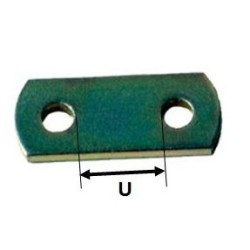 PLAQUETTE ASSEMBLAGE 2 TROUS 50 mm pour remorque - MECT-02054