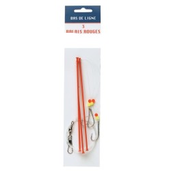 BAS DE LIGNE FLASHMER BALAIS ROUGE - 3 HAM N° 4