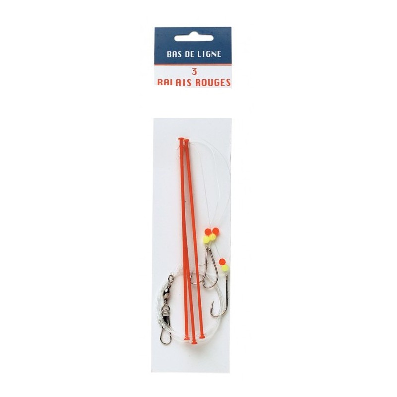 BAS DE LIGNE FLASHMER BALAIS ROUGE - 3 HAM N° 4