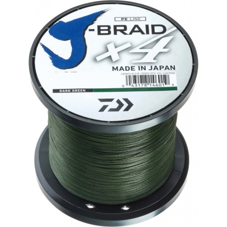 TRESSE DAIWA JBRAID 4B 1350M VERTE 0,29MM - 18,6 Kg