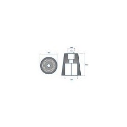 ANODE EMBOUT CONIQUE RADICE 6 PANS 30 MM ---