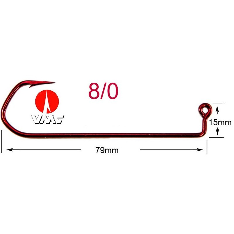 HAMECON VMC BARBARIAN 5150 RD N° 8-0 BOITE DE 100  - en stock - Hamecons Jig