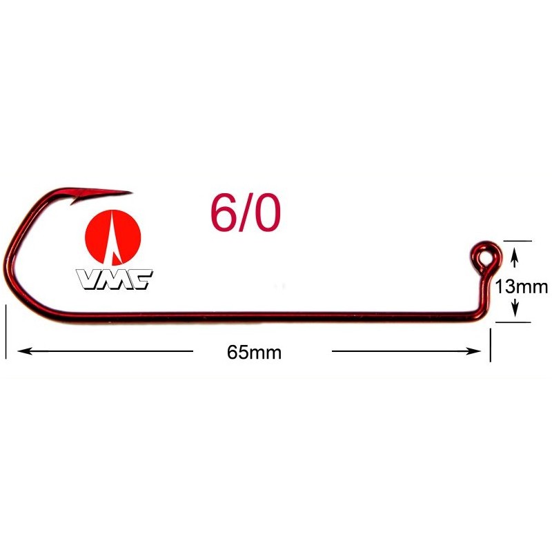 HAMECON VMC BARBARIAN 5150 RD N° 6-0 BOITE DE 100  - en stock - Hamecons Jig