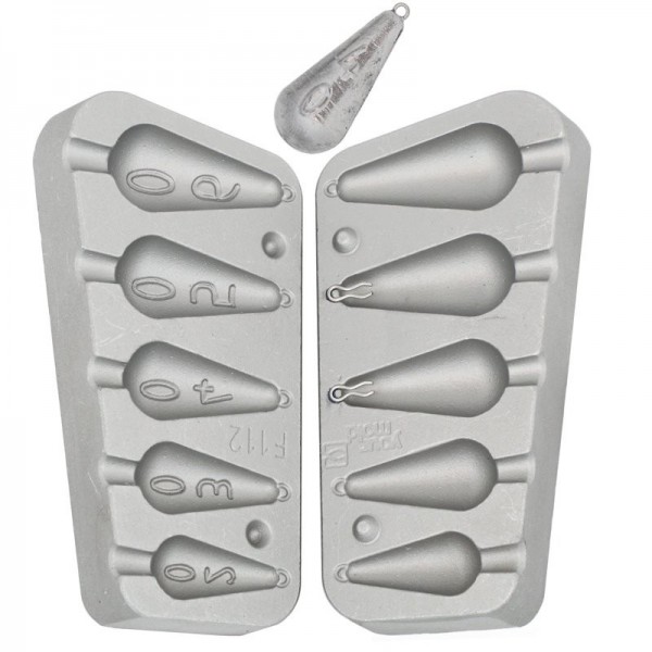 Moule à Plombs Percé Alciumpeche – 40, 50, 60, 70, 80 Grs – MOU110