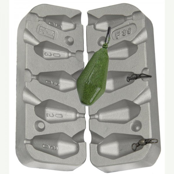 Moule à Plombs Facettés Alciumpeche - Poids 20-30-40-50-60 Grs, B8, MOU039