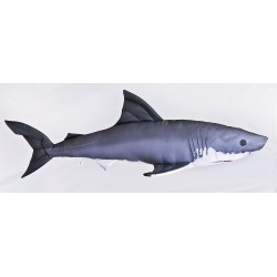 COUSSIN PELUCHE POISSON GRAND REQUIN BLANC 120 CM