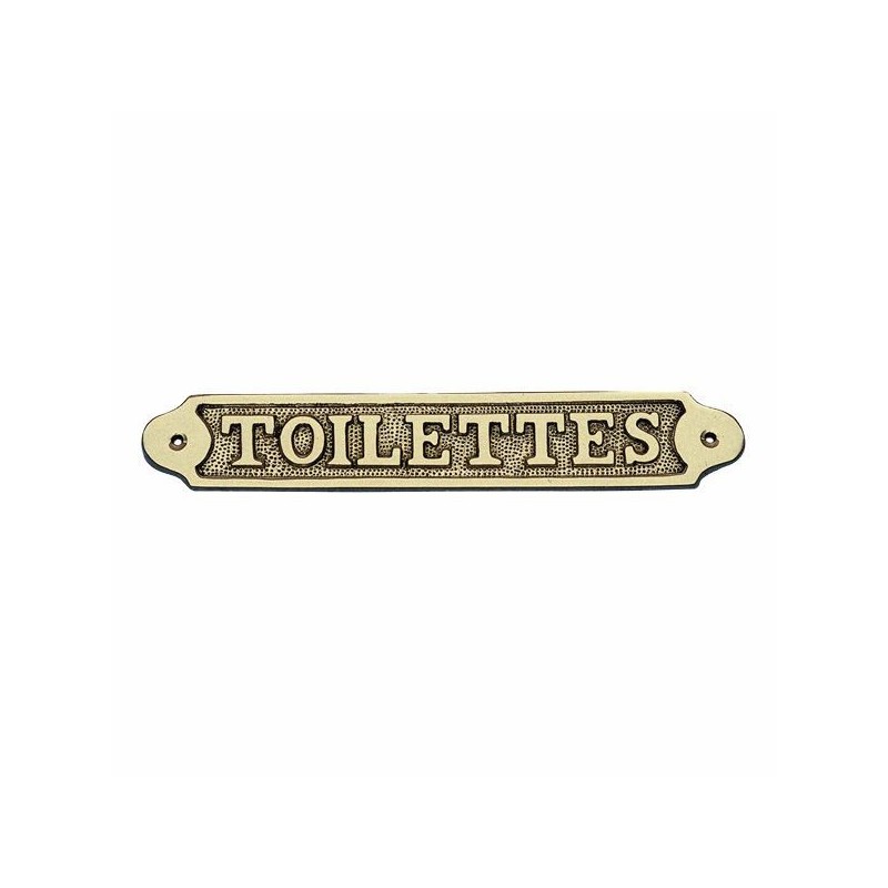 Plaque en laiton - TOILETTES - 3,5x21,5cm