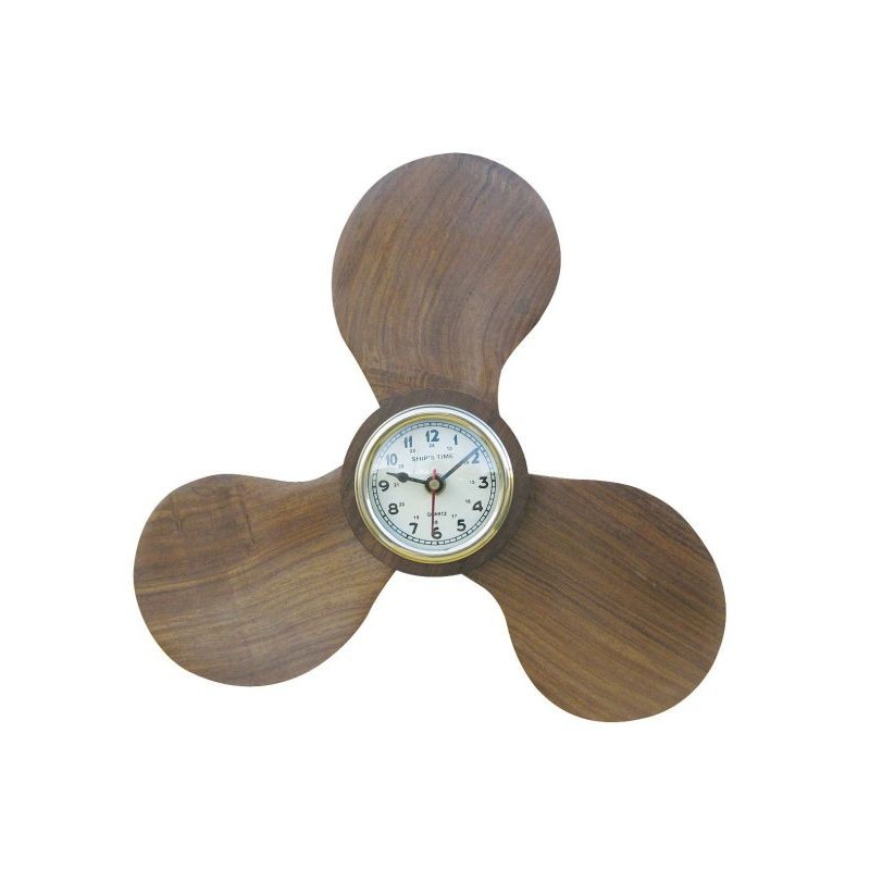 Helice bois avec horloge - diamètre 28x7 cm