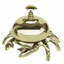 Sonette de comptoir - Crabe en laiton - Hauteur 9cm - diamètre 13cm
