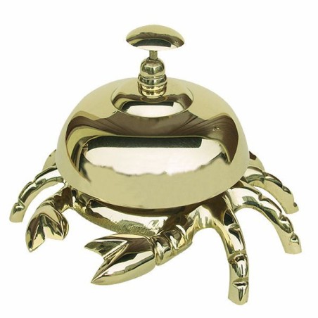 Sonnette de comptoir - Crabe en laiton - Hauteur 9cm - diamètre 13cm