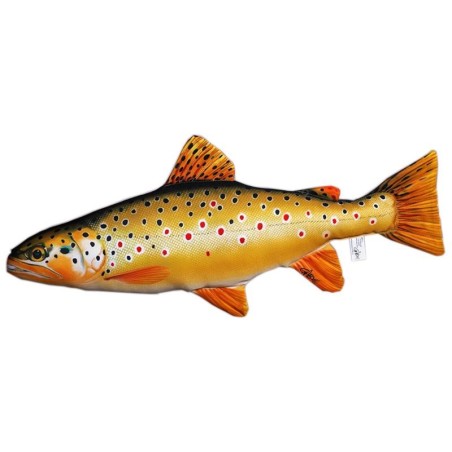 COUSSIN PELUCHE POISSON TRUITE FARIO 62 CM