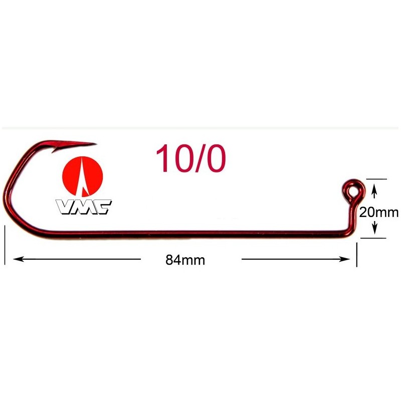 HAMECON VMC BARBARIAN 5150 RD N° 10-0 BOITE DE 100  - en stock - Hamecons Jig