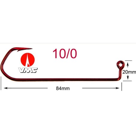 HAMECON VMC BARBARIAN 5150 RD N° 10-0 BOITE DE 100  - en stock - Hamecons Jig