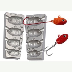 MOULE A PLOMBS TETES PLOMBEES TETE POISSON ARTICULE  25-45-60-75 GRS   - MOU106