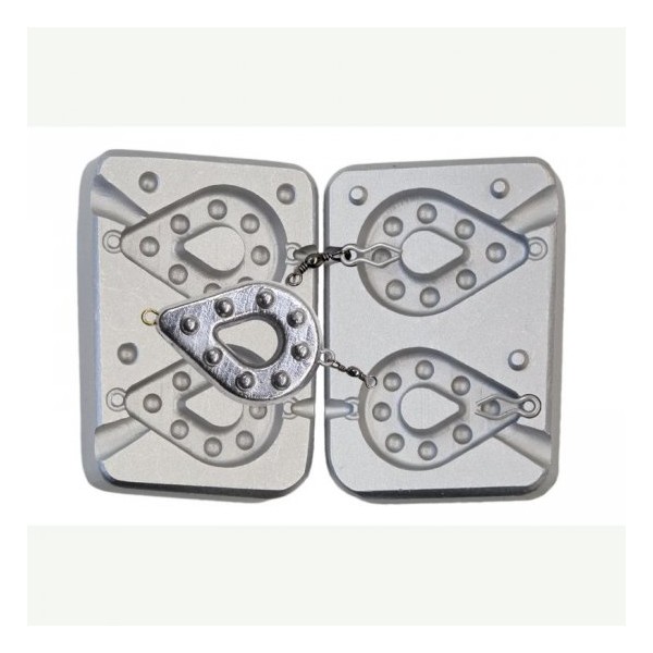 Moule à Plombs Alciumpeche Montre Trouée Grip 210-230g - Pour Pêche (Référence MOU028)