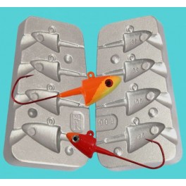 MOLDE DE PLOMOS JIG SHAD TETE 18-20-30-35 Grs  - MOU066 - disponible - MOLDE DE PLOMOS tetes plombes