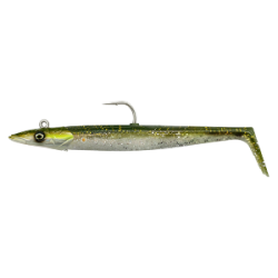 LEURRE SAVAGEAR SANDEEL V2 15.5CM 46G SINKING GREEN SILVER 2+1