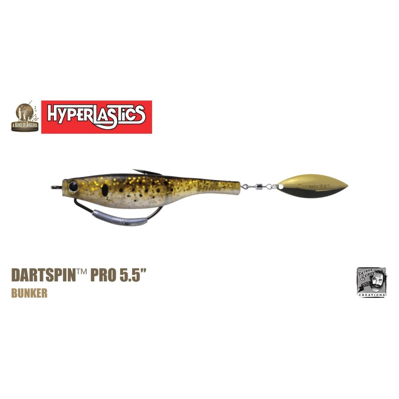 LEURRE HYPERLASTICS DARTSPIN PRO FOOTBALL JIG 4 1/2 BUNKER - GOLD monté