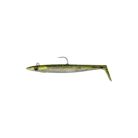 LEURRE SAVAGEAR SANDEEL V2 17.5CM 65G SINKING GREEN SILVER 2+1 