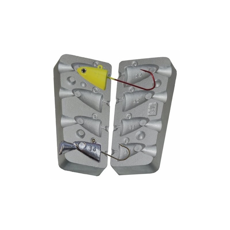 MOULE A PLOMBS TETES PLOMBEES TETE POISSON 14-16-24-32 Grs  - MOU046BIS ---