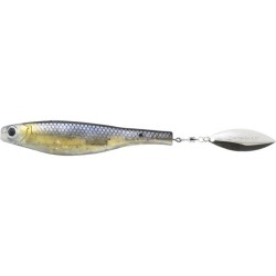 LEURRE DARTSPIN PRO WEEDLESS 7 BLACK SHINER - SILVER monté x1