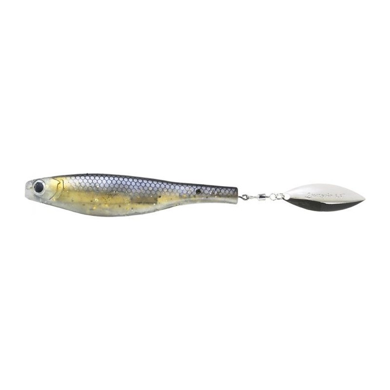 LEURRE DARTSPIN PRO WEEDLESS 7 BLACK SHINER - SILVER monté x1