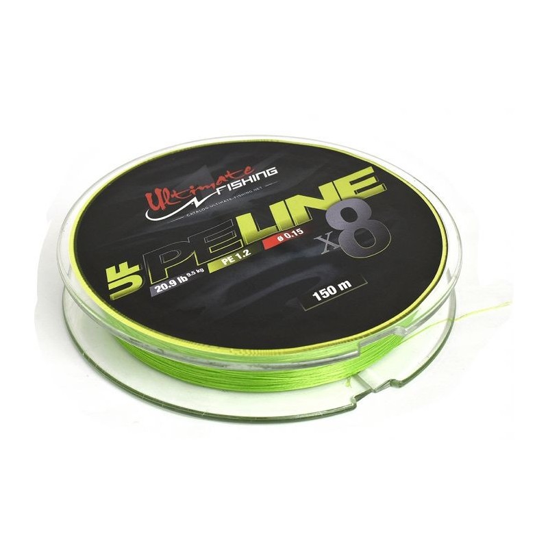 TRESSE ULTIMATE FISHING UF PE LINE X8 150M -  PE1.5 CHARTREUSE 24.2 lb