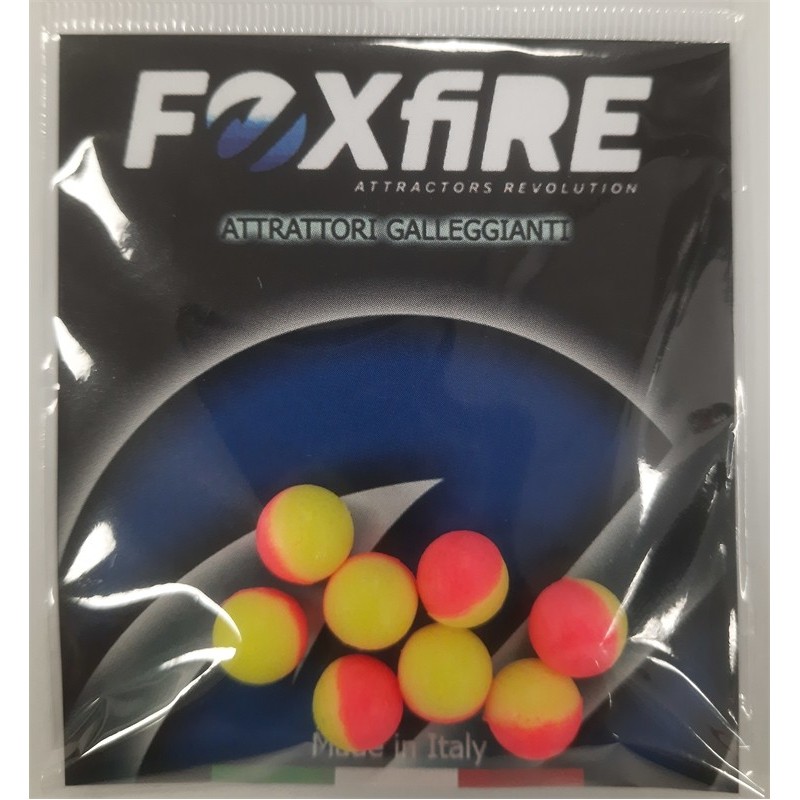 PERLE FOXFIRE RONDE 8,5mm ROUGE/JAUNE  sachet de 8