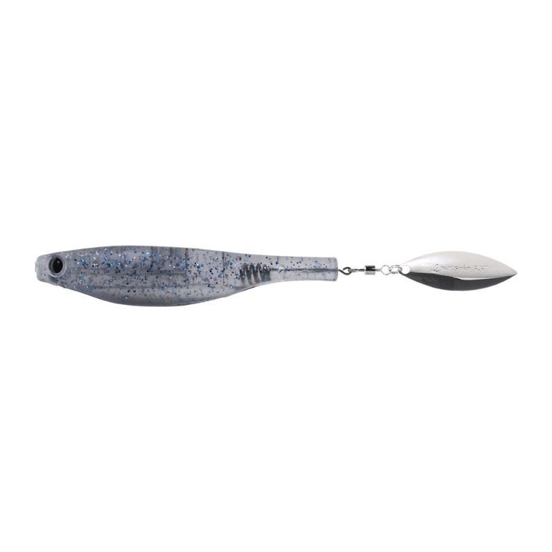 LEURRE HYPERLASTICS DARTSPIN 3 1/2 SMOKE BLUE - SILVER non monté