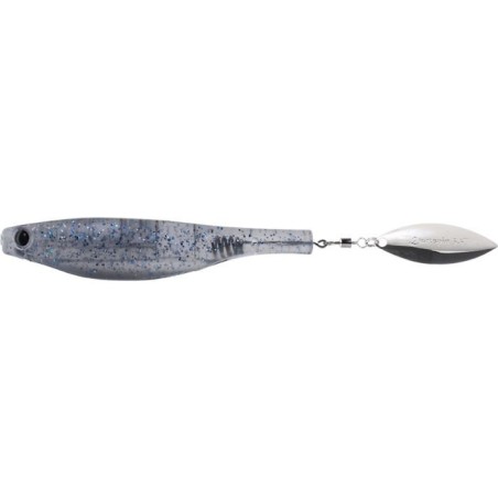 LEURRE HYPERLASTICS DARTSPIN 3 1/2 SMOKE BLUE - SILVER non monté--ndd