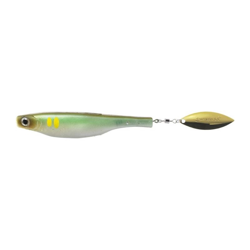 LEURRE HYPERLASTICS DARTSPIN PRO JIG HEAD 4 1/2 AYU - GOLD monté