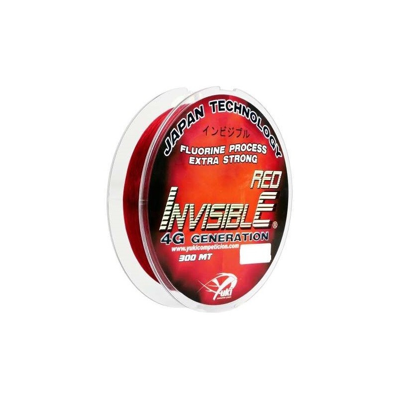 NYLON YUKI INVISIBLE RED-ROUGE 0.14MM 3,1 kg - 300 MT  ---ndd