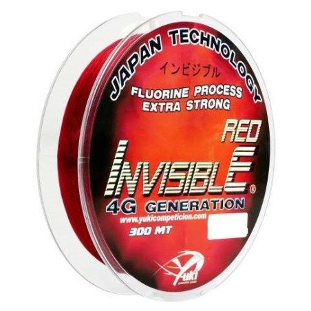 NYLON YUKI INVISIBLE RED-ROUGE 0.14MM 3,1 kg - 300 MT  ---ndd