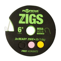 Korda Ready Zigs 8' 	Size 10/240cm/3 zigd