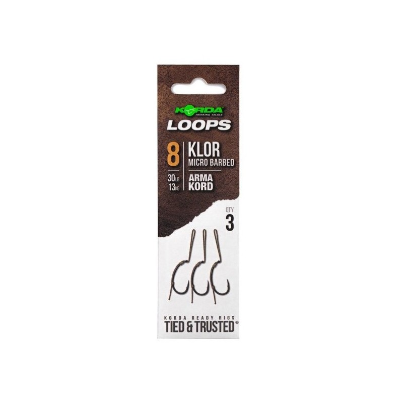 Korda - Loop Rigs Klor 8 30lb SACHET DE  3 ---ndd