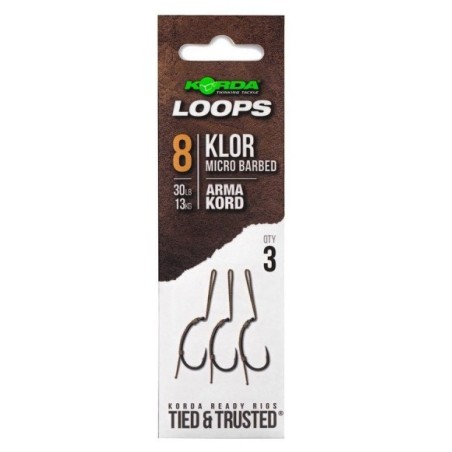 Korda - Loop Rigs Klor 8 30lb SACHET DE  3 ---ndd