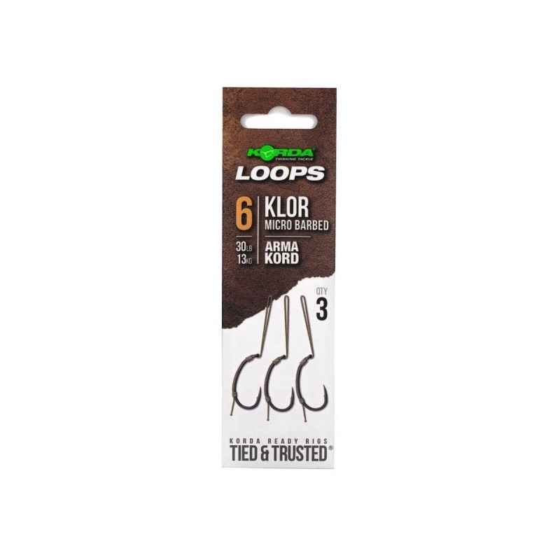 Korda - Loop Rigs Klor 6 30lb SACHET DE  3