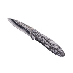 COUTEAU HERBERTZ TETE DE MORT TOUT INOX 11.5 CM