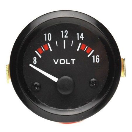Afficheur voltmètre - Cadran rond 52 mm - Fond noir