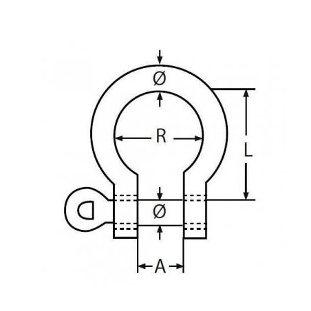 MANILLE LYRE INOX  A4 ø5MM (les2) 