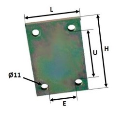 PLAQUETTE ASSEMBLAGE 4 TROUS 80x100 mm pour remorque - MECT-02028