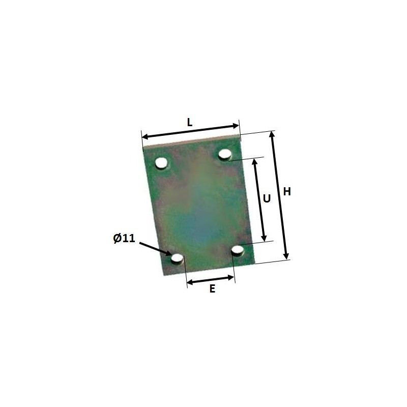 PLAQUETTE ASSEMBLAGE 4 TROUS 80x155 mm pour remorque - MECT-02050---