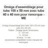 Oméga d'assemblage pour tube 100 x 50 mm avec tube 40 x 40 mm pour remorque - ME