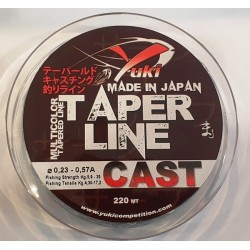 Nylon Conique Yuki TAPER LINE CAST 220 mètres de 0,23 à 0,47 mm ---