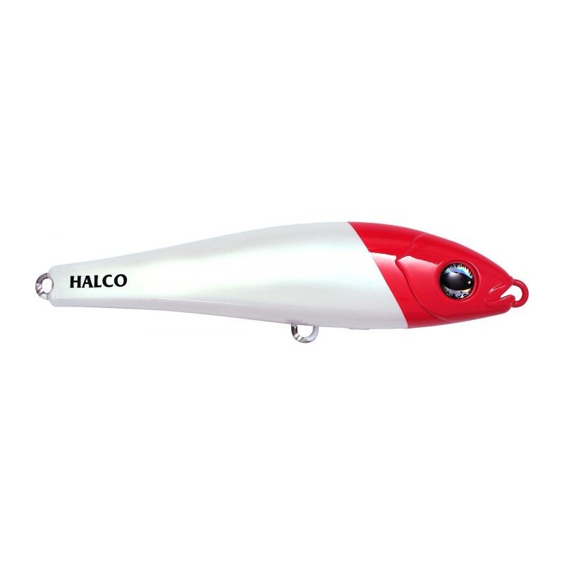 LEURRE HALCO SLIDOG 125 H53 WHITE RED HEAD