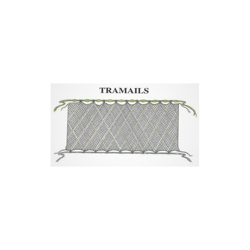 Filet de pêche Tramail longueur 25m – maille 50mm - 100 mm étirée - Hauteur 1M80