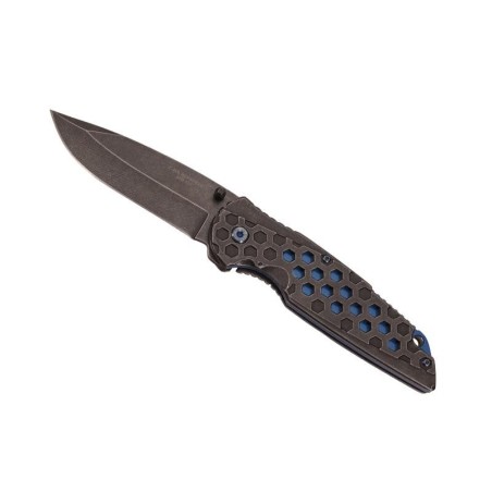 COUTEAU HERBERTZ TOUT INOX NOIR/BLEU 12CM